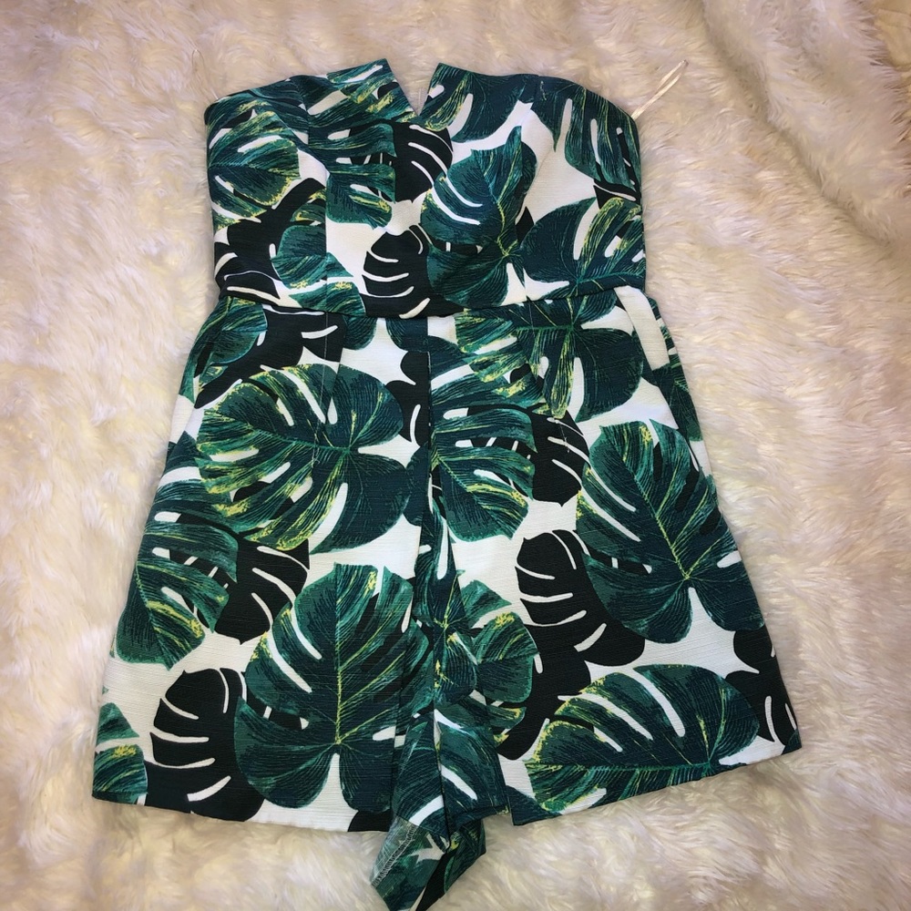 TopShop palm print romper size 4